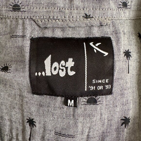 Lost Enterprises Button-Down Shirt - Gray with Print - Picture 4 of 4